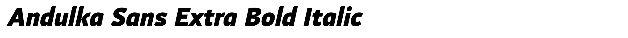 Andulka Sans Extra Bold Italic image